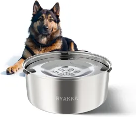 3L / 101oz Splash Proof Dog Water Bowl Stainless Steel No Spill Dog Bowls Slow Drinking Dog Water Bowl