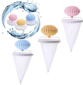 3pcs Floating Hair Filtering Mesh Removal, 2025 Upgraded Lint Catcher for Washing Machine Cleaning Mesh Bag, Pet Hair Remover for Laundry Lint Catcher Bathroom Tool (3 Mix)