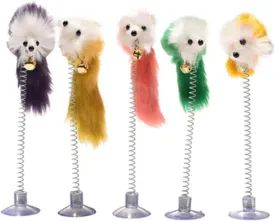 5 pcs of Interactive cat Toy with Suction for Indoor Cats with self Play Hanging Feather Mouse Toy