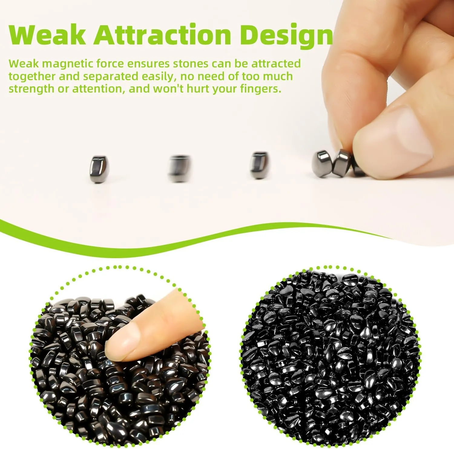 600 PCS Ferrite Putty Stones, Fidget Toys Rocks for Office Stress Anxiety Relief, Executive Desk Toys for Men Women Adults Gifts, 5 mm, Black