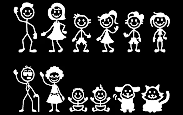 923 Super stick figure Pack  12" x 4"