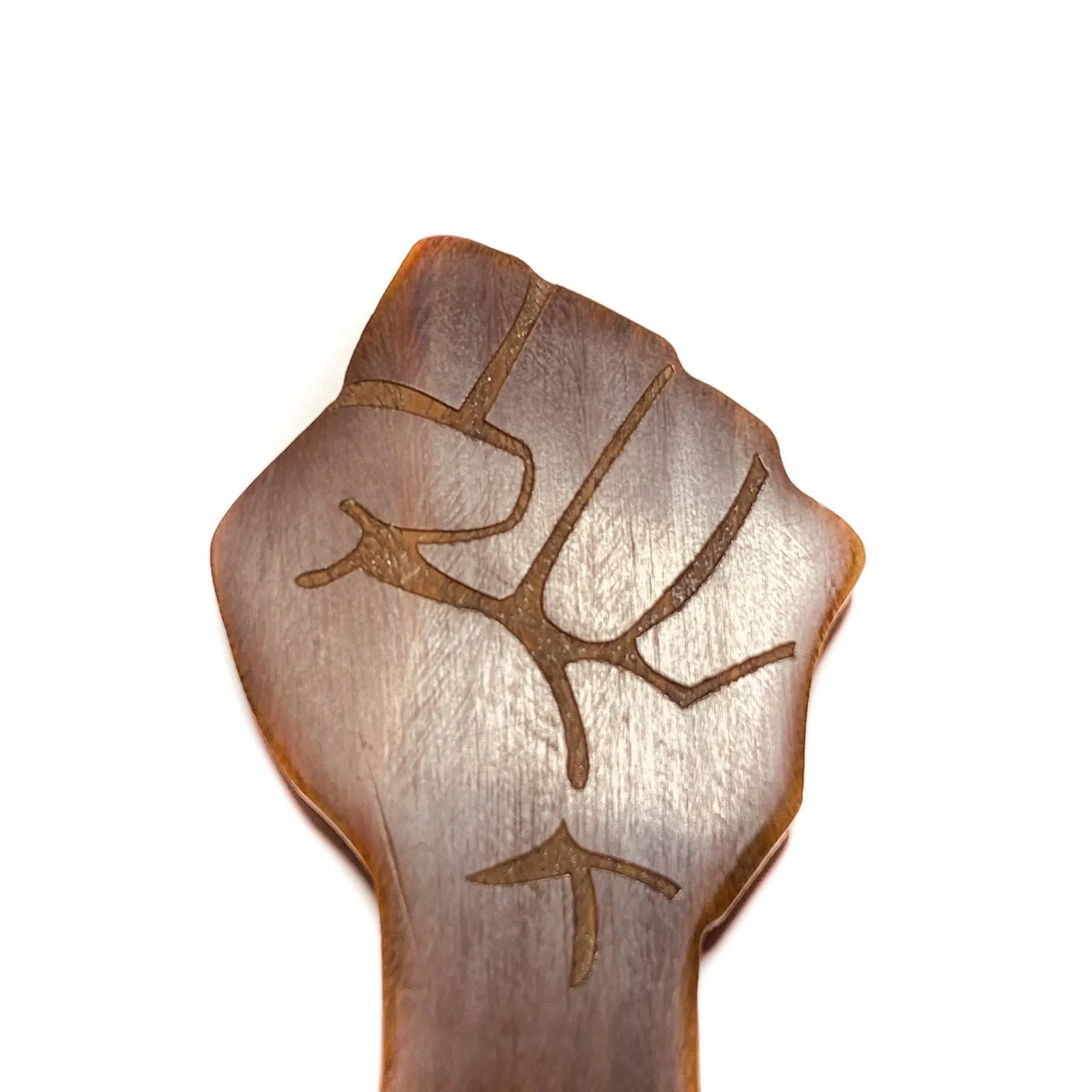 Black Fist Power Pick - 7.5 Inches || Oil Infused Wooden Comb
