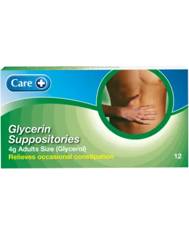 Care Glycerin Suppositories Adult 4g 12