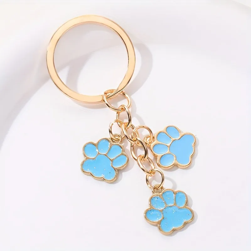 Cartoon Pet Paw Keychain Adorable Accessory for Pet Lovers