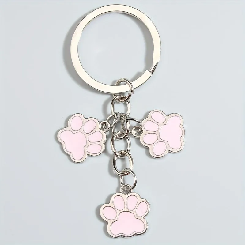 Cartoon Pet Paw Keychain Adorable Accessory for Pet Lovers