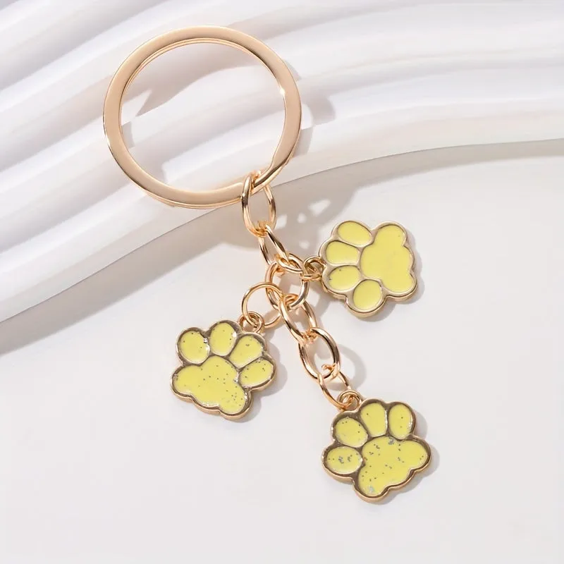 Cartoon Pet Paw Keychain Adorable Accessory for Pet Lovers