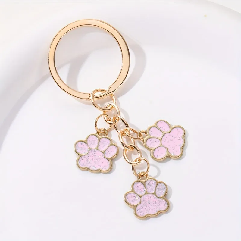 Cartoon Pet Paw Keychain Adorable Accessory for Pet Lovers