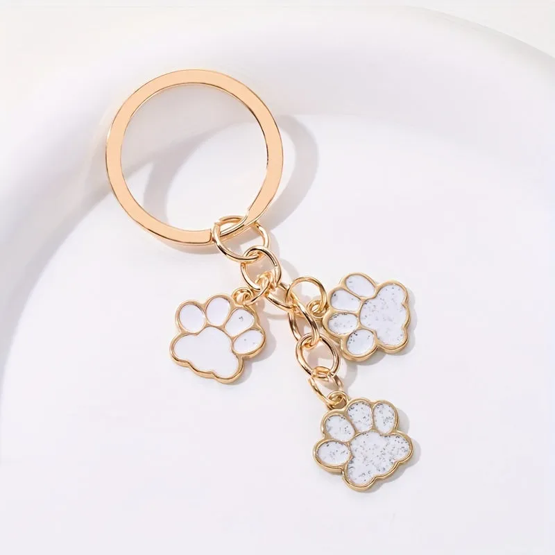 Cartoon Pet Paw Keychain Adorable Accessory for Pet Lovers