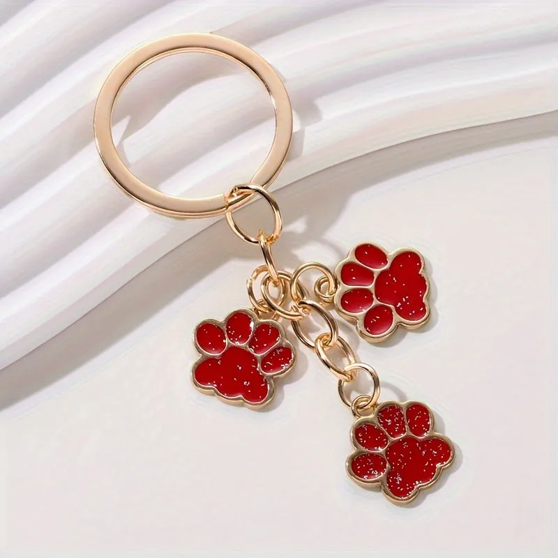 Cartoon Pet Paw Keychain Adorable Accessory for Pet Lovers