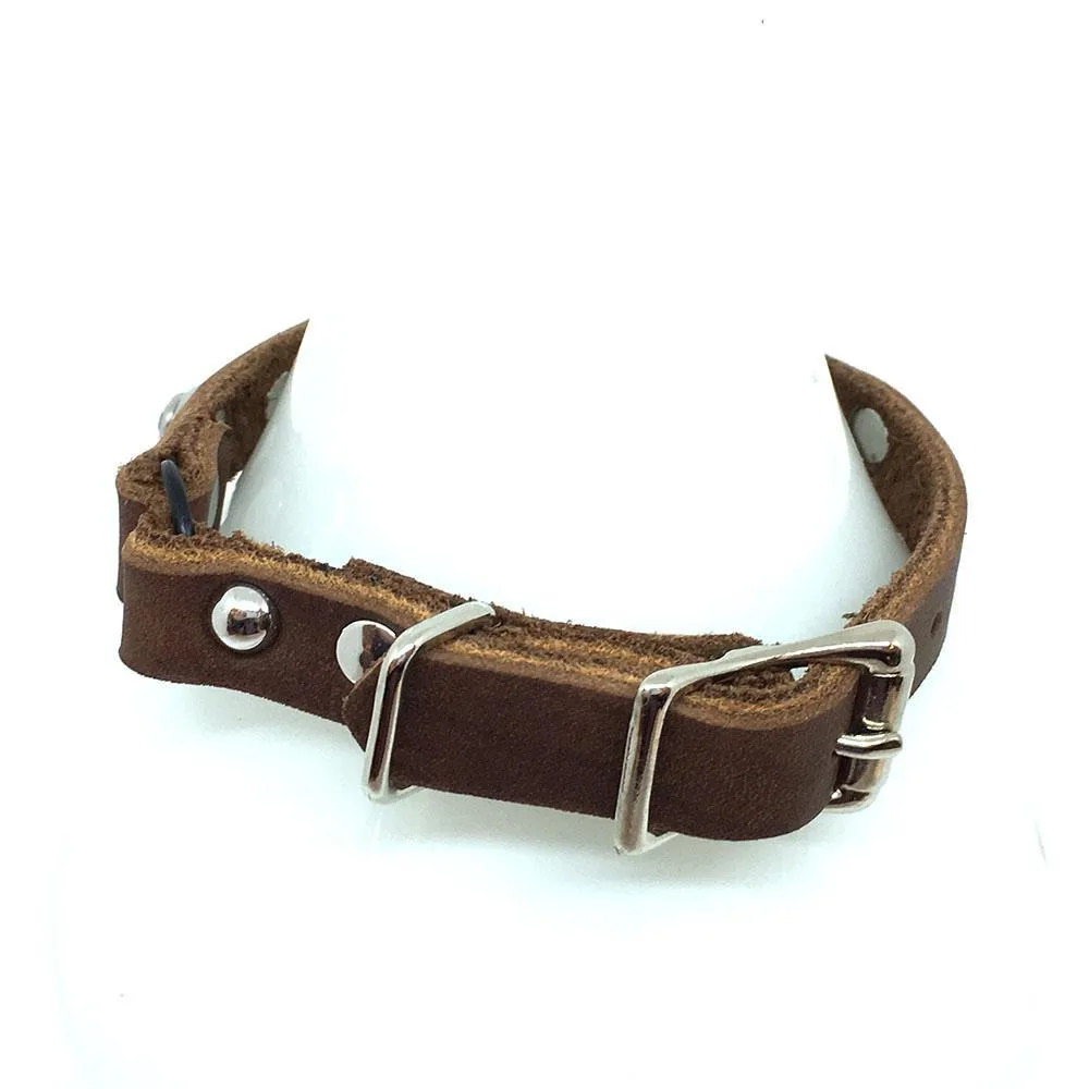 Cat Collar - Brown with Clear Gems by Greenbelts