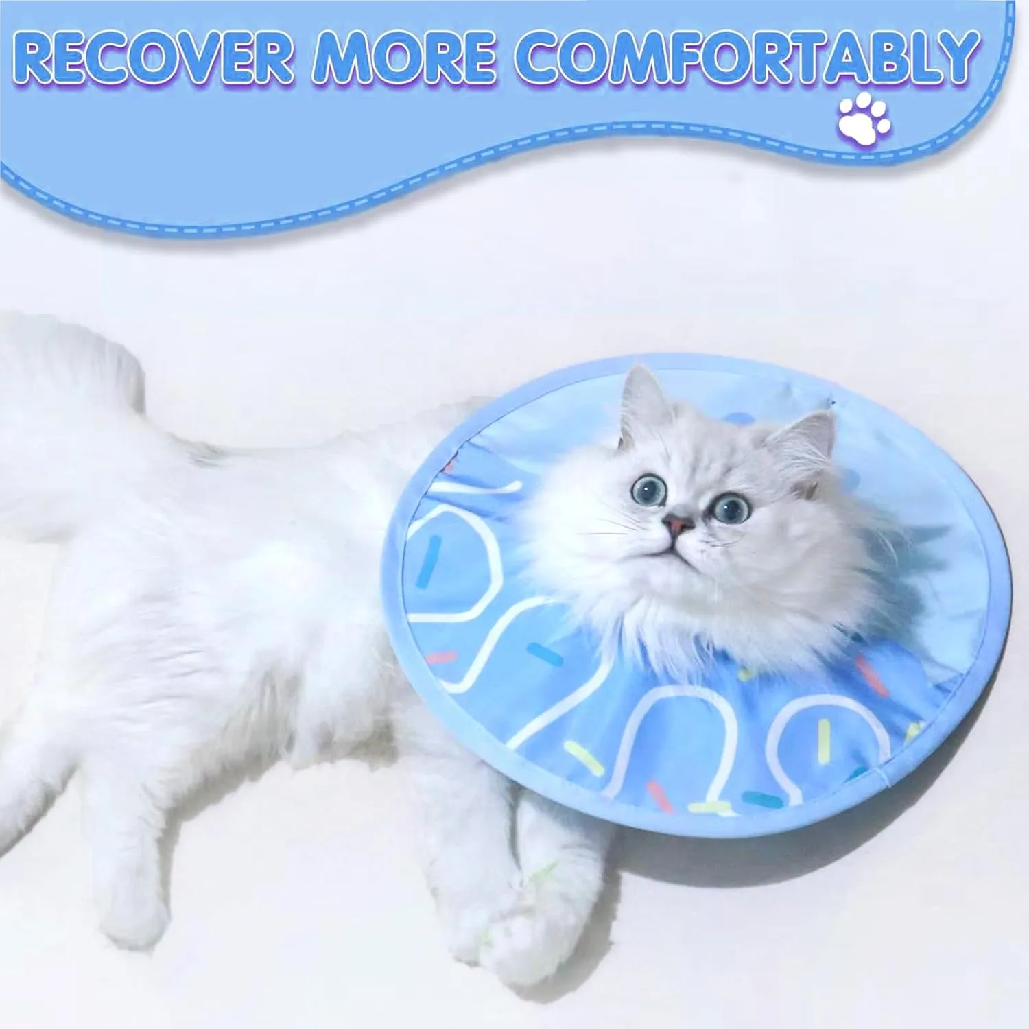 Cat Cone Soft, Waterproof Cat Recovery Collar,Adjustable E-Collar for Post-Surgery Kittens,Cats & Puppies Stops Licking & Scratching Wound, Comfortable Protective Elizabethan Cone