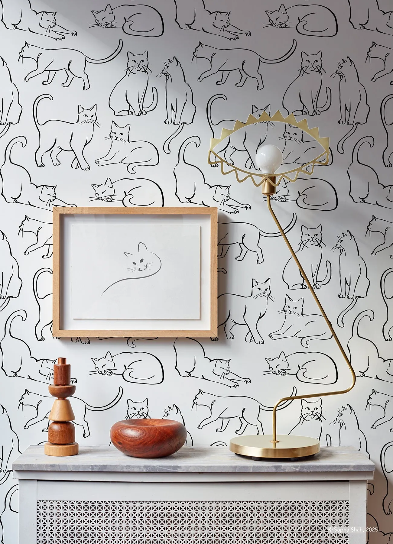 Cat Poses Peel & Stick Wallpaper