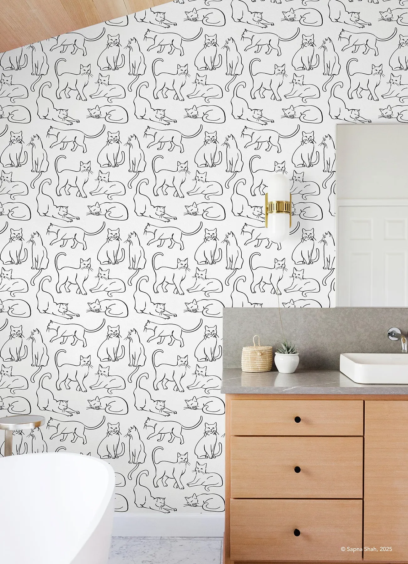 Cat Poses Peel & Stick Wallpaper