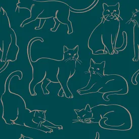 Cat Poses Peel & Stick Wallpaper