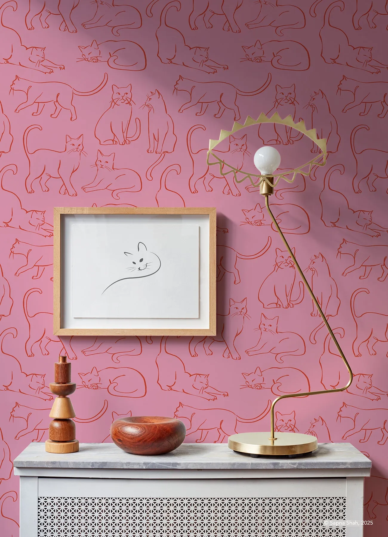 Cat Poses Peel & Stick Wallpaper