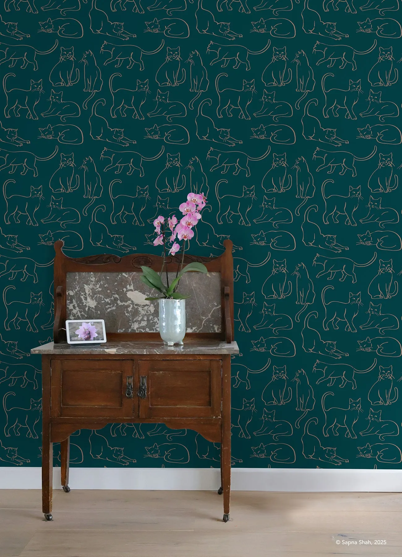 Cat Poses Peel & Stick Wallpaper
