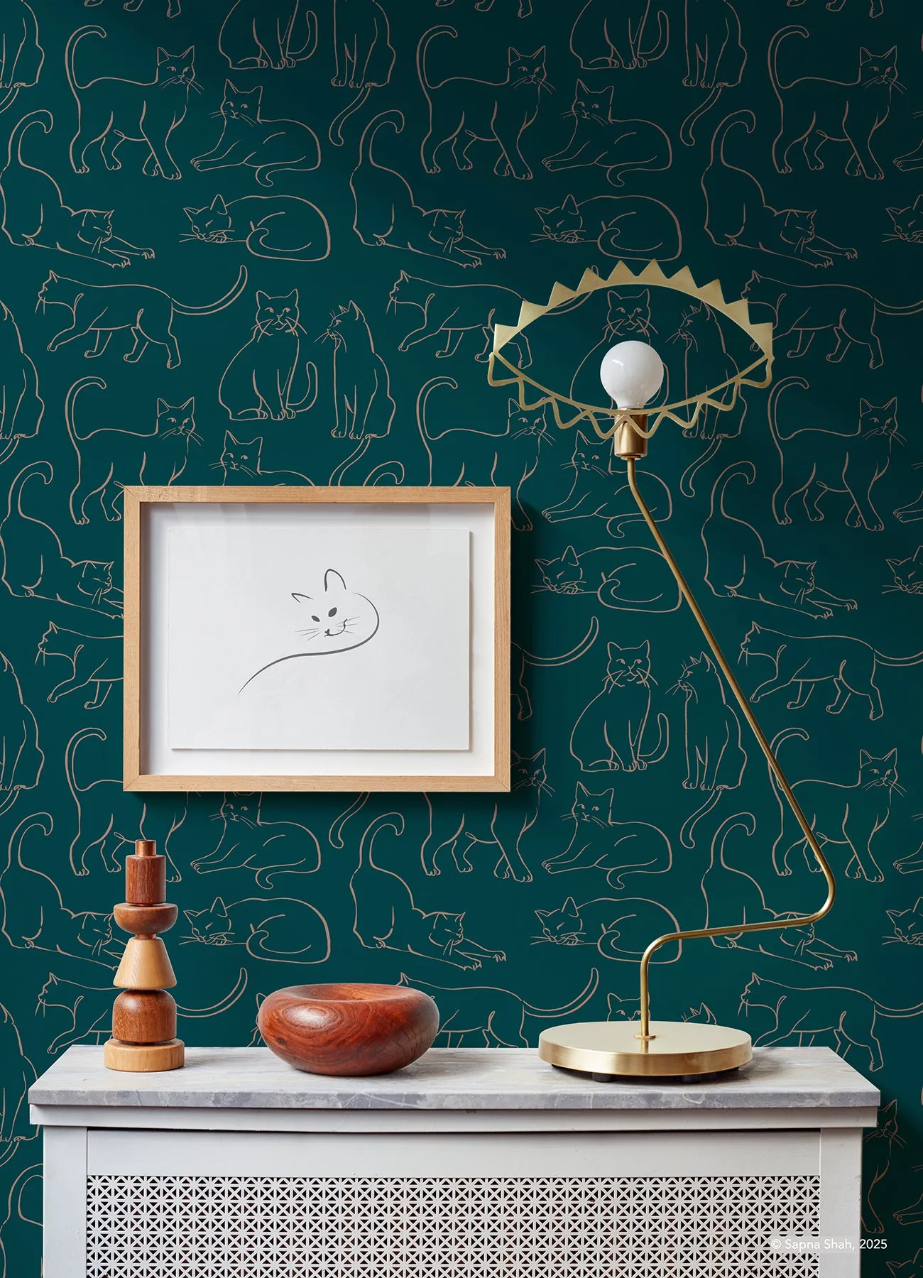 Cat Poses Peel & Stick Wallpaper