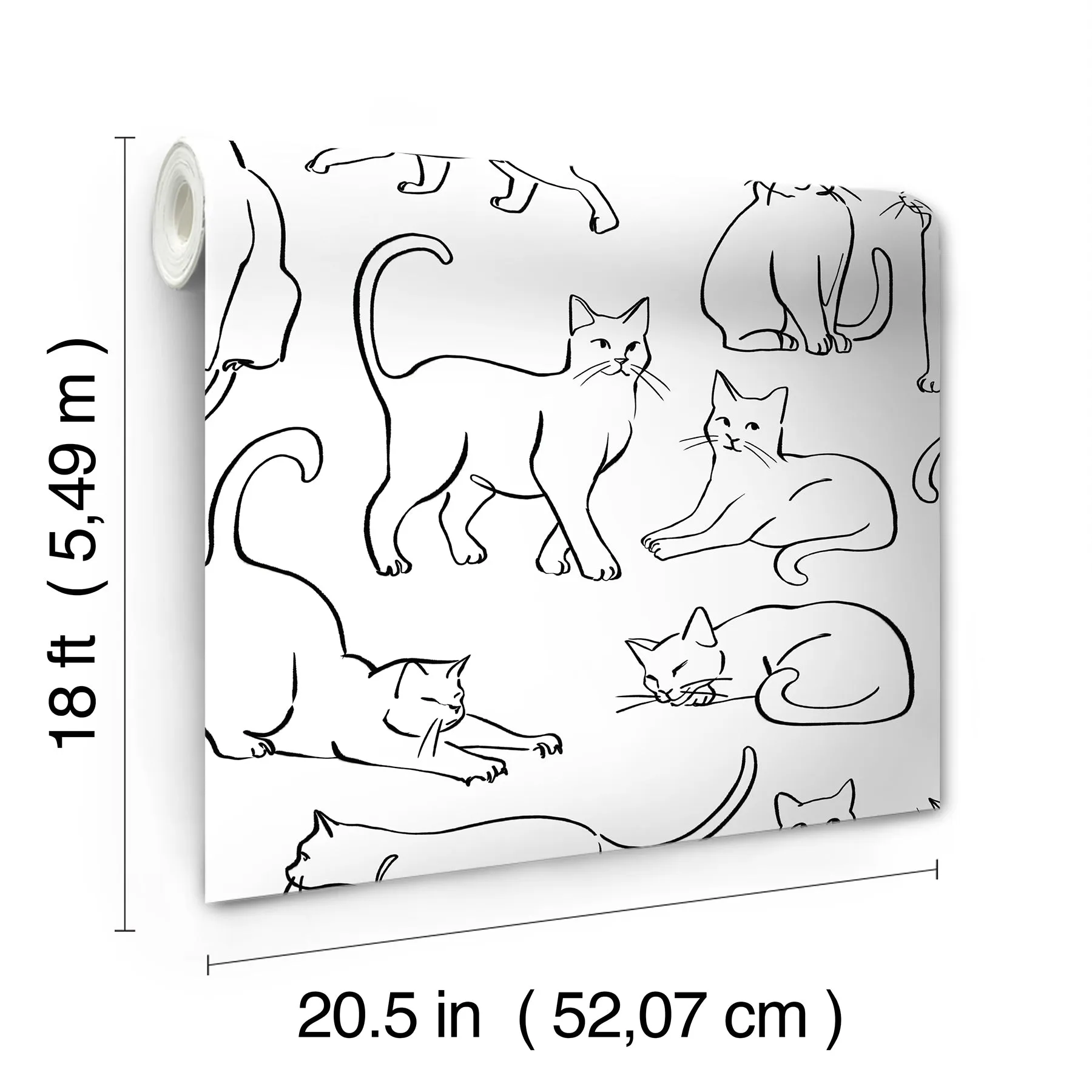 Cat Poses Peel & Stick Wallpaper