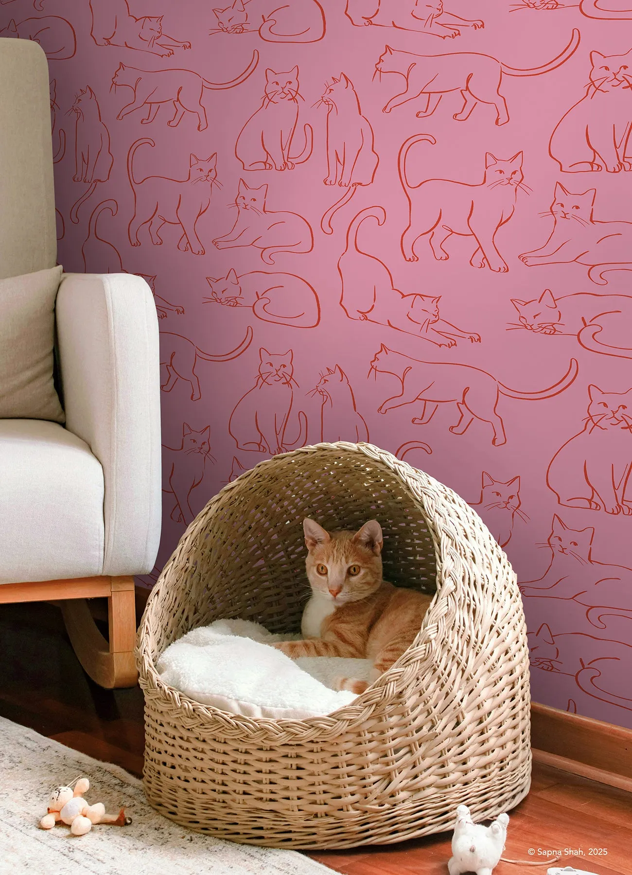 Cat Poses Peel & Stick Wallpaper