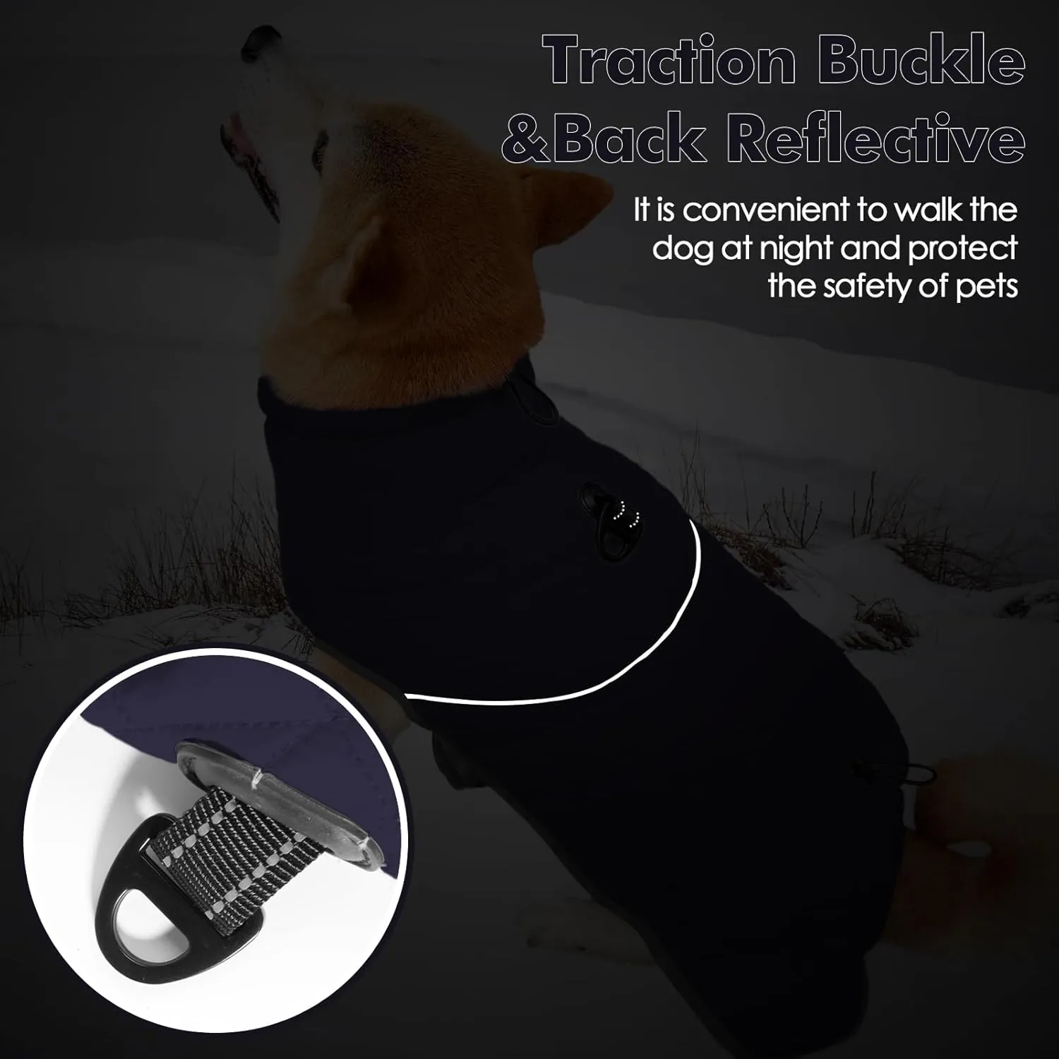 Dotoner Dog Jackets - Warm Reflective Fleece Vest, Waterproof Windproof Winter Coat for Large Dogs (L, Blue)