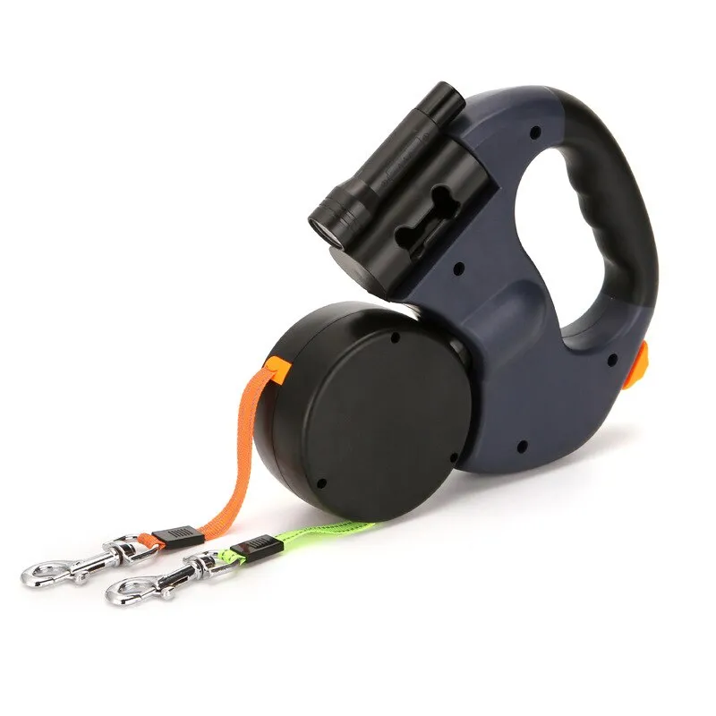 Double Spinning Traction Dog Leash Retractable Leash