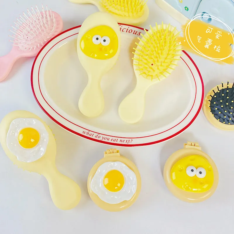 Egg Small Comb Portable Mini Air Cushion Comb Girl Head Massage Comb Mirror Gift First Choice