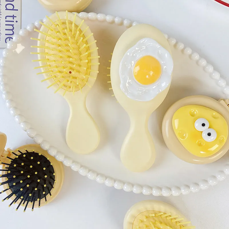 Egg Small Comb Portable Mini Air Cushion Comb Girl Head Massage Comb Mirror Gift First Choice