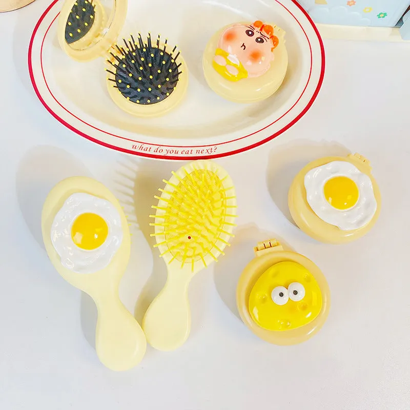 Egg Small Comb Portable Mini Air Cushion Comb Girl Head Massage Comb Mirror Gift First Choice