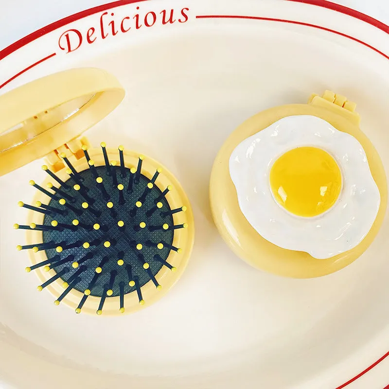 Egg Small Comb Portable Mini Air Cushion Comb Girl Head Massage Comb Mirror Gift First Choice