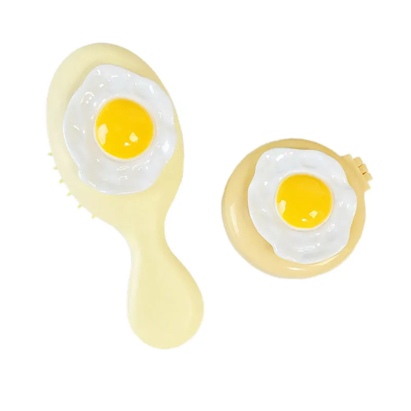 Egg Small Comb Portable Mini Air Cushion Comb Girl Head Massage Comb Mirror Gift First Choice