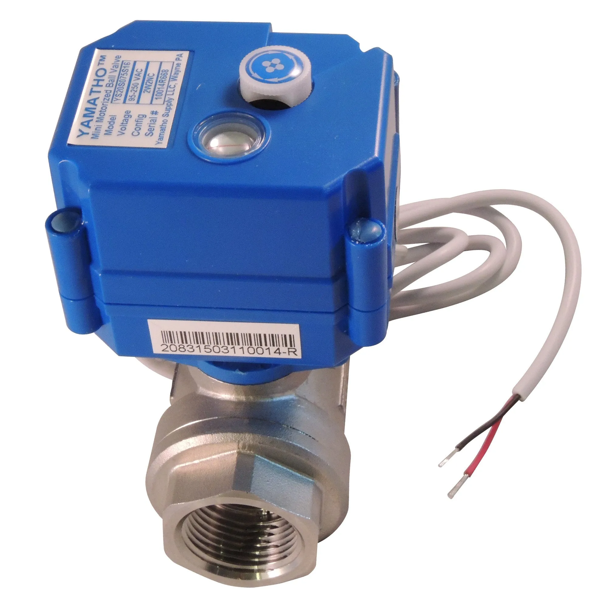 Electric motorized ball valve YS20S, 2 wires actuator 95-250 VAC Normally Open  #yamavalve