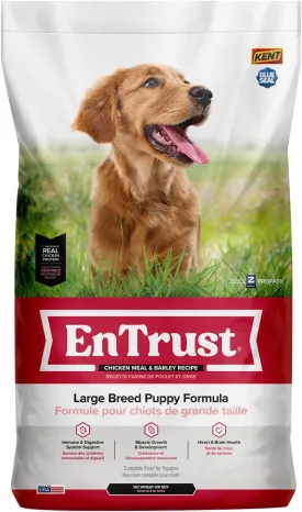 ENTRUST Large Breed Puppy Food | Real Chicken & Barley | Enriched with Super Foods, Antioxidants and Prebiotics | No Wheat or Soy | 33 Pound Bag