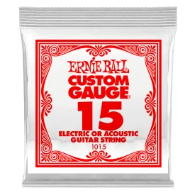 ERNIE BALL .015 SINGLE PLAIN STEEL ELECTRIC OR ACOUSTIC GUITAR STRING ERNIE BALL .015 SINGLE PLAIN STEEL ELECTRIC OR ACOUSTIC GUITAR STRING