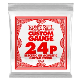 ERNIE BALL .024 SINGLE PLAIN STEEL ELECTRIC OR ACOUSTIC GUITAR STRING