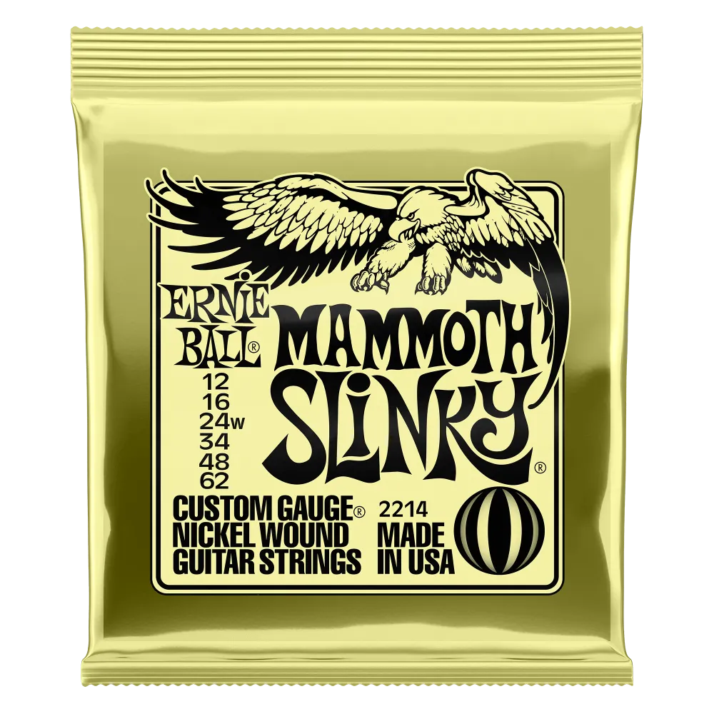 ERNIE BALL 2214 MAMMOTH SLINKY NICKEL WOUND ELECTRIC GUITAR STRINGS - 12-62 GAUGE