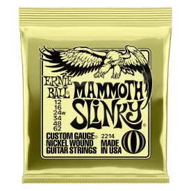 ERNIE BALL 2214 MAMMOTH SLINKY NICKEL WOUND ELECTRIC GUITAR STRINGS - 12-62 GAUGE