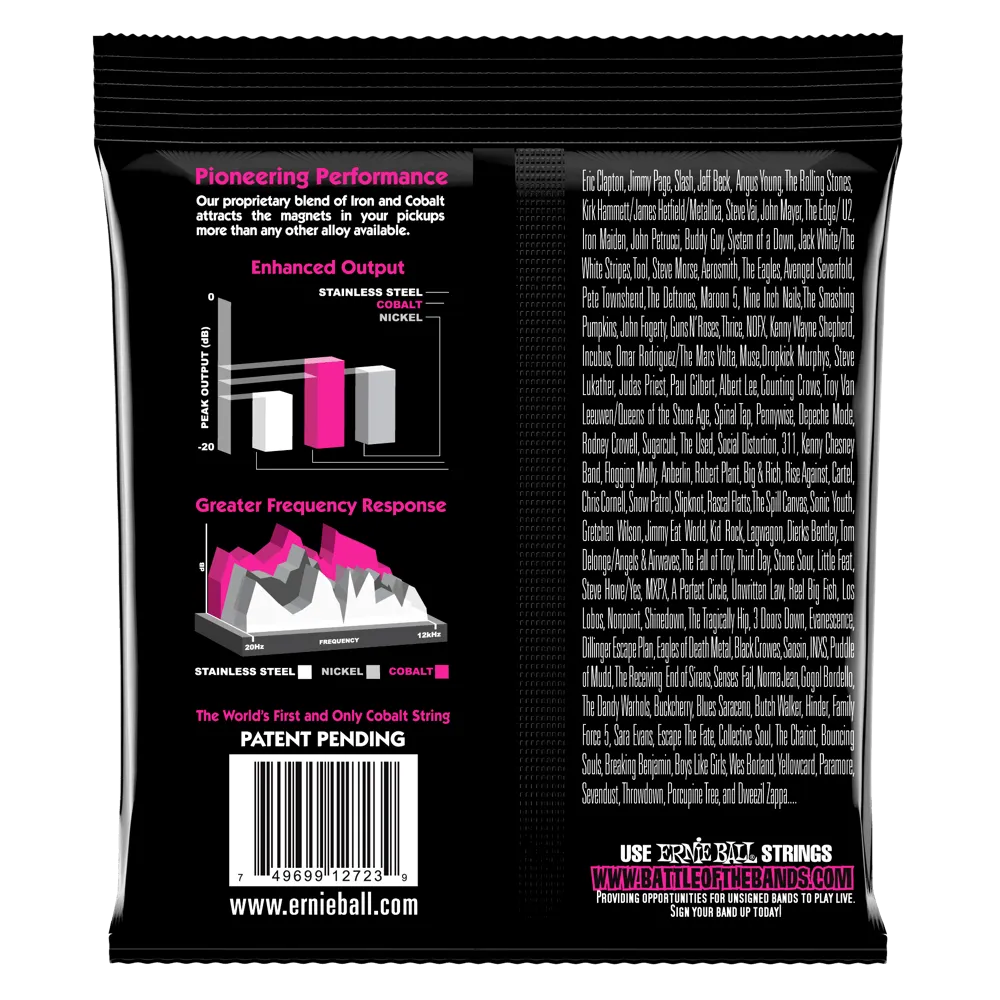 ERNIE BALL 2723 SUPER SLINKY COBALT ELECTRIC GUITAR STRINGS - 9-42 GAUGE
