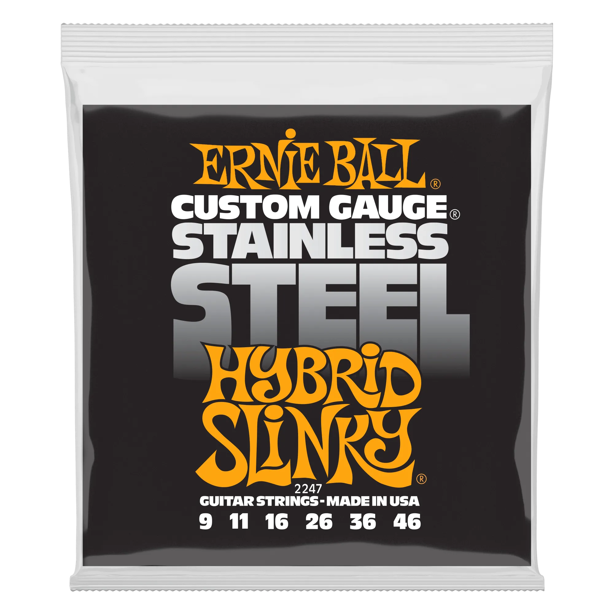 Ernie Ball Hybrid Slinky Stainless Steel Wound Electric Guitar Strings - 9-46 Gauge
