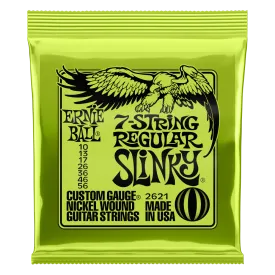 ERNIE BALL REGULAR SLINKY 2621 7-STRING NICKEL WOUND ELECTRIC GUITAR STRINGS - 10-56 GAUGE