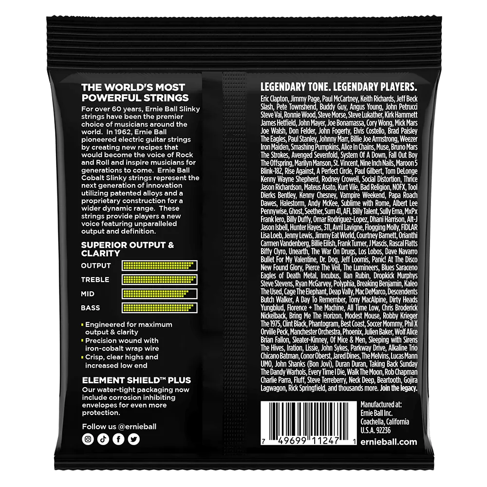 Ernie Ball Regular Slinky Cobalt Electric Guitar Strings 3 Pack - 10-46 Gauge