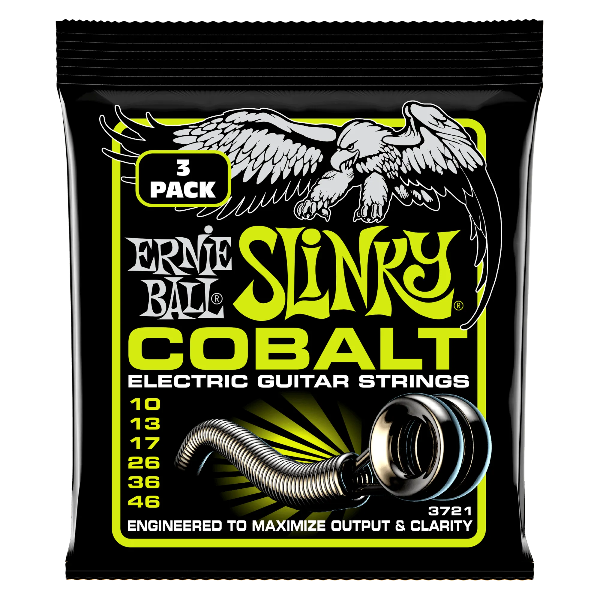 Ernie Ball Regular Slinky Cobalt Electric Guitar Strings 3 Pack - 10-46 Gauge