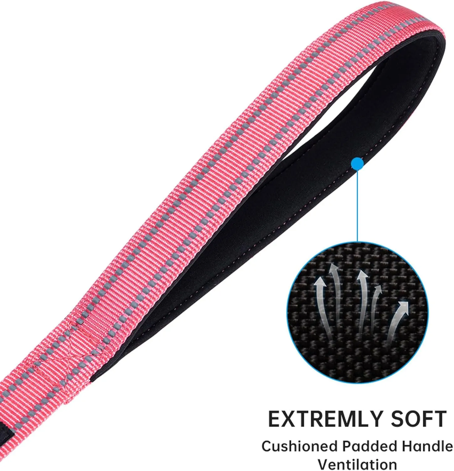 EXCELLENT ELITE SPANKER Reflective Dual Leash - 5FT Double Dog Leash with Padded Handle for Two Dogs Walking & Training (Pink)