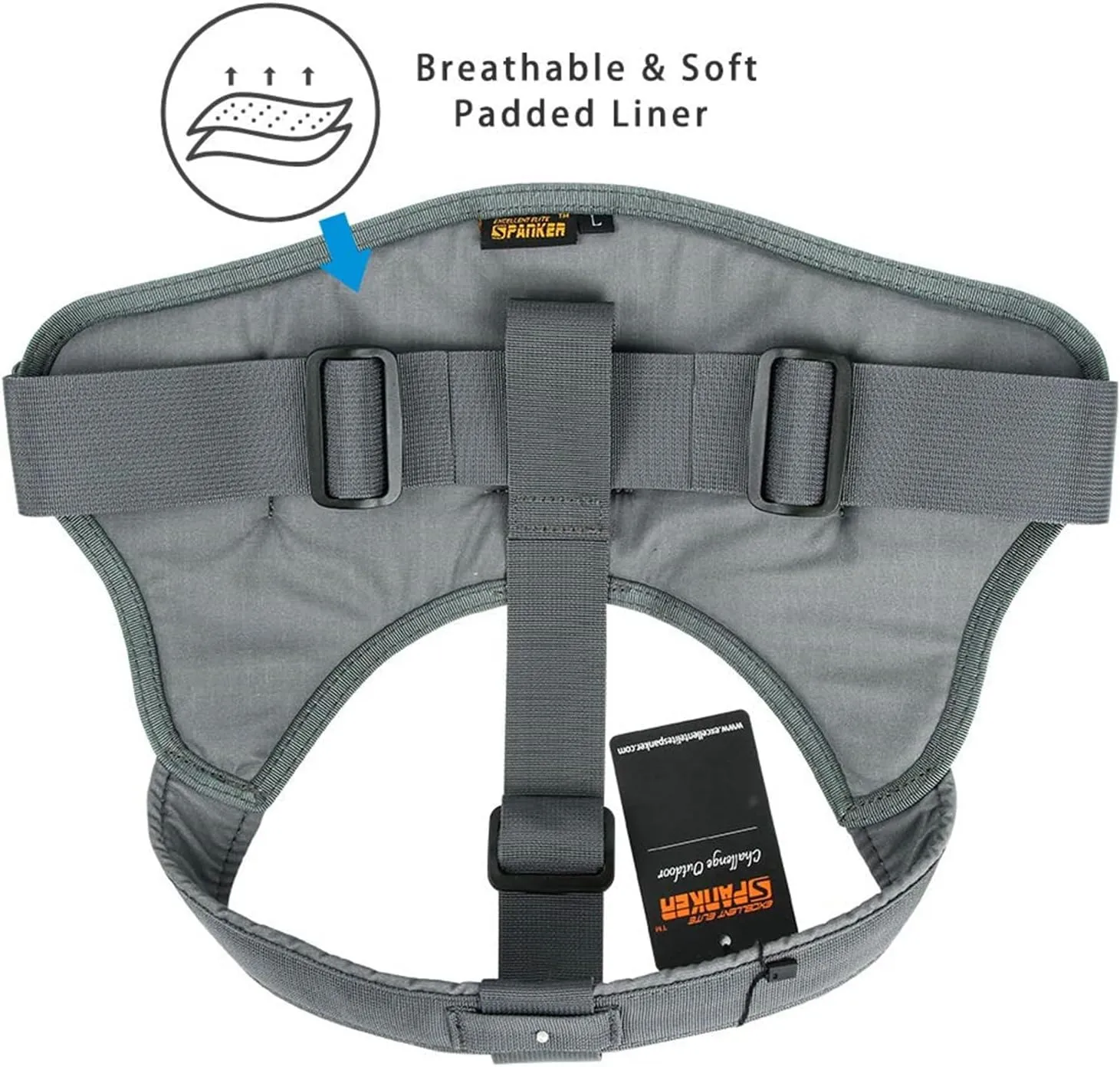 EXCELLENT ELITE SPANKER Tactical Dog Harness Military Patrol Harness No-Pull Service Dog Vest Military Dog Vest Adjustable Training Working Dog Vest with Handle for Medium Large Dogs(Grey-S)