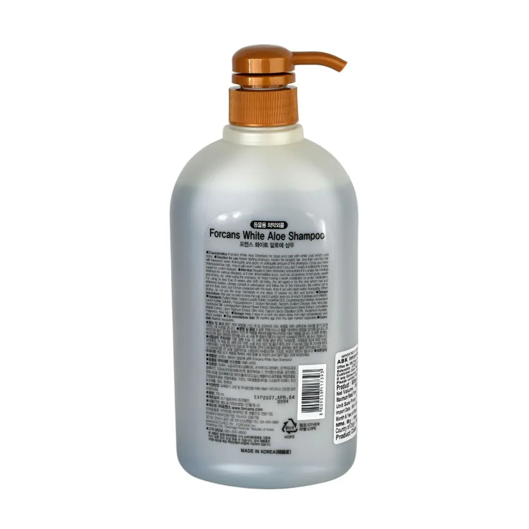 Forcans White Coat Aloe Shampoo 750 ml for White Coat Dogs