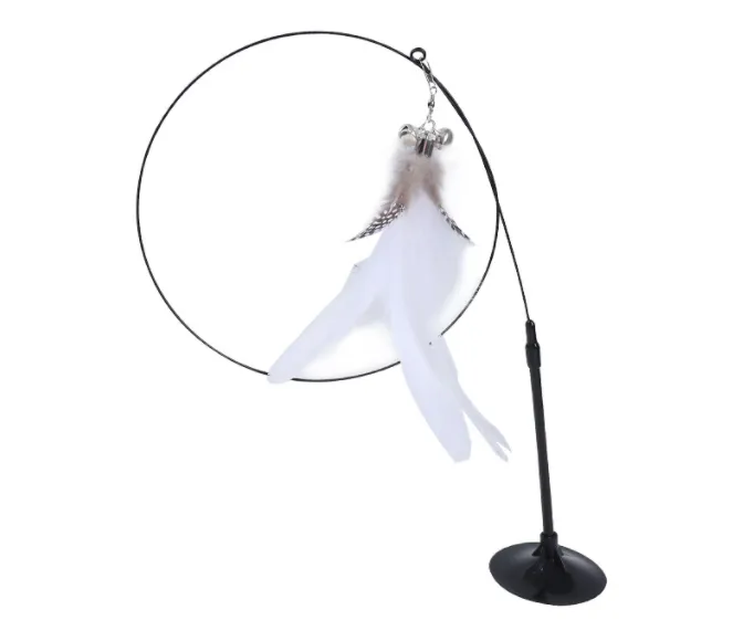 Funny Cat Kitten Pet Teaser Stick Feather Wire Chaser
