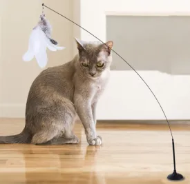 Funny Cat Kitten Pet Teaser Stick Feather Wire Chaser