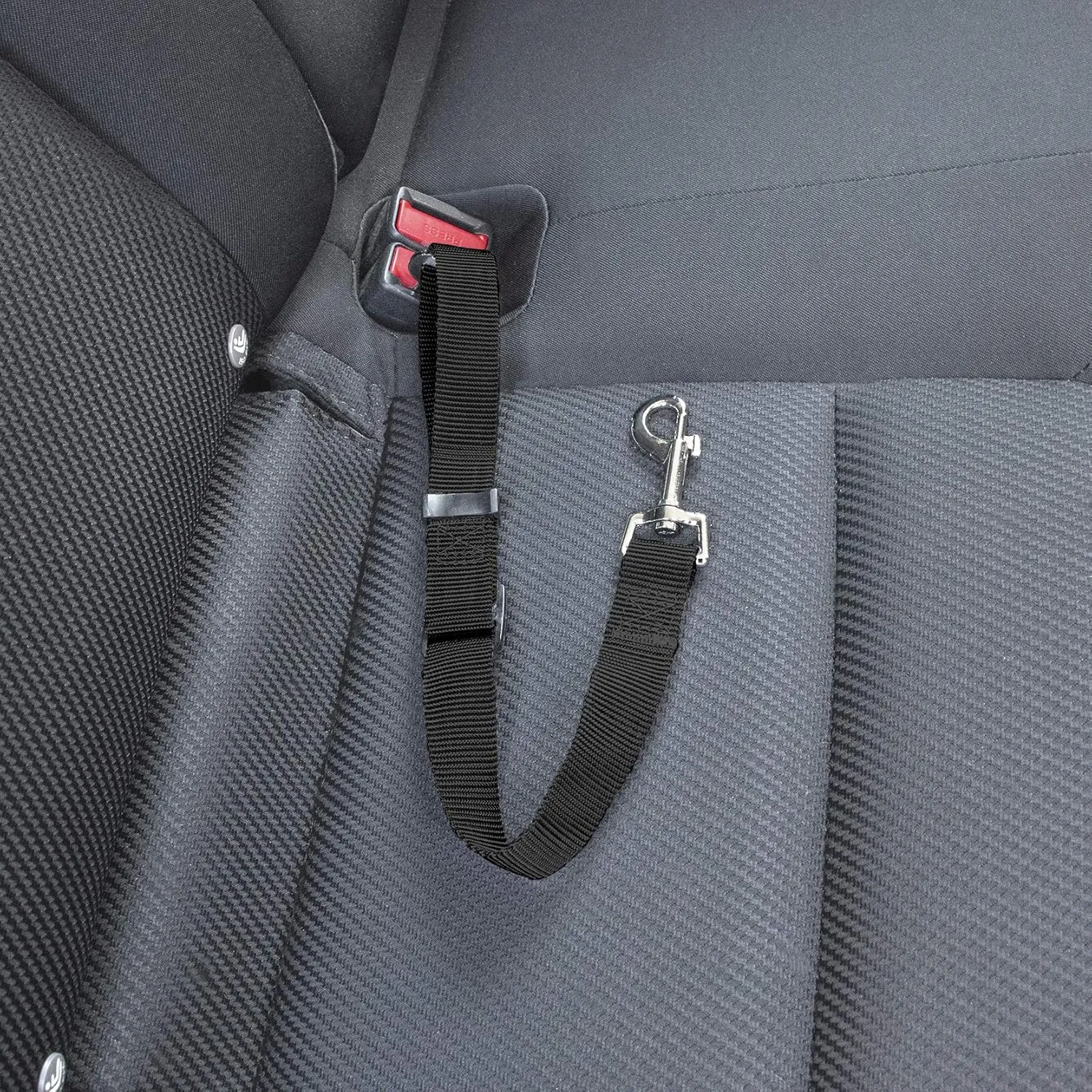Furhaven Adjustable Pet Seat Belt for Cars & Standard Vehicles - Black, One Size