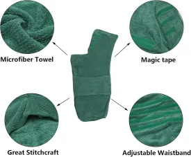 Geyecete Pineapple Grid Fast Drying Super Absorbent Dog Cat Bath Robe Towel - Green, XL