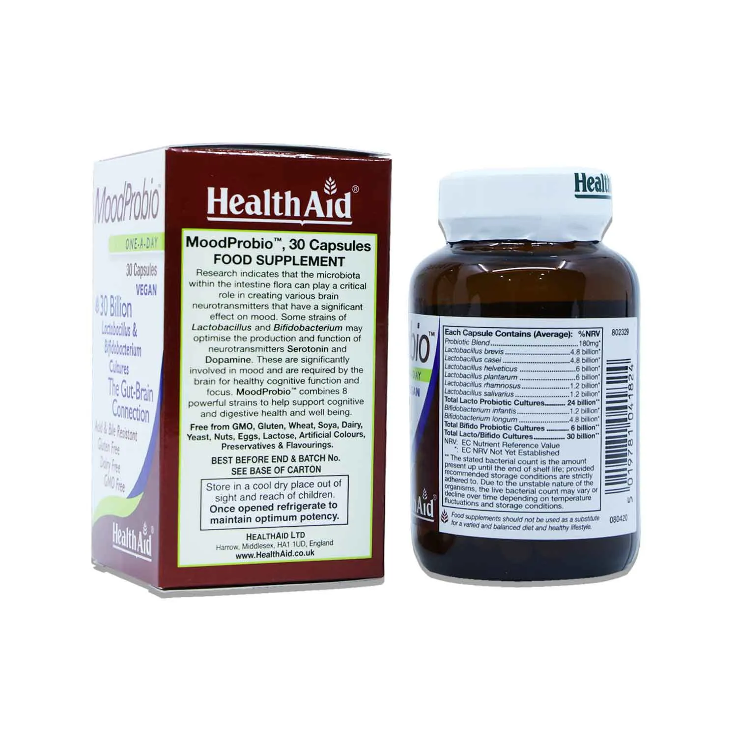 Health Aid Mood Probio 30 Billion (Veg) 30 Capsules