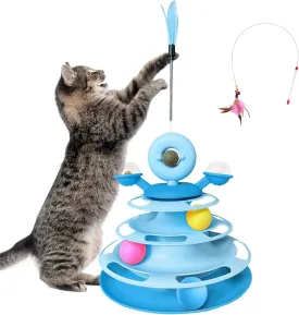 Interactive Cat Toy Kitten Toys Cat Toys with Catnip Balls Cat Toys for Indoor Cats Cat Ball Toy for Bored Indoor Adult Cats Blue